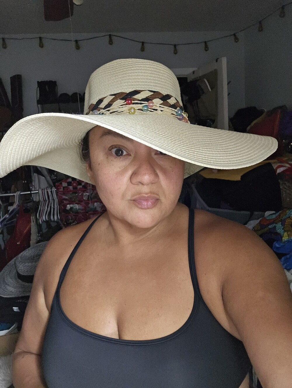 Sombreros Gonzalez Large Brim Floppy Hat Belted With Beaded Detail